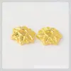 Al por mayor aleación chapado en oro hueco soporte para flores hecho a mano material con cuentas soporte para cuentas tapa de flor accesorios para joyería diy cuentas sueltas