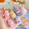Llavero Colgante Lilith Flocking Joyería Estudiante Linda Chica de Dibujos Animados Corazón Colgante Muñeca de Peluche Llavero