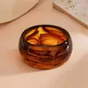 Pulseira Redonda Colorida com Gradiente Transfronteiriça Europeia e Americana de Resina, Pulseira Simples Vintage, Joia de Luxo Leve de Alta Qualidade para Mulheres