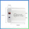 Carregador de 20W é Adequado para Carregadores de Celular Apple Qc3.0 Padrão Europeu e Americano Cabeça de Carregamento Rápido A+C, Universal para Europa e América