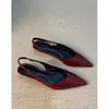 Sandalias de tacón de cuña cerradas de punta fina estilo francés para mujer, punta fina, talón abierto, estilo de hada, correa única, zapatos de corte bajo