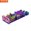 Castillo inflable rosa actividad centro comercial equipo de diversión para niños barrera inflable entrada terrestre trampolín inflable tobogán