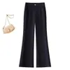 Pantalones acampanados adelgazantes de cintura alta para mujer, nuevo estilo primavera y otoño 2026, holgados y a la moda, pantalones casuales versátiles y con caída para madres de mediana edad
