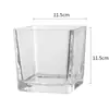 Jarrón de Vidrio Creativo Estilo Europeo Dispositivo Cuadrado para Arreglos Florales Barra Cuadrada Transparente Adornos Modernos y Sencillos para Sala de Estar Maceta para Suculentas