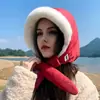 Novo chapéu Lei Feng do Nordeste, resistente ao frio, à prova de vento e com forro de fleece, para mulheres, espessado para outono e inverno, quente e protetor de orelhas, adequado para esqui e voo