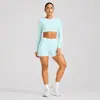 Conjunto Esportivo de Manga Curta com Costas Nuas Transfronteiriço para Mulheres com Bojos Top Fitness Roupa Esportiva ao Ar Livre Roupa de Yoga