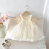 Conjunto de Saia de Gaze com Suspensório para Bebê Menina Dianxi 2026 Novo Estilo de Verão Moda para Bebês e Crianças Pequenas Conjunto de Duas Peças com Saia Princesa de Manga Curta