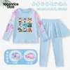 Traje de Baño Infantil Zootopia Judy Nick para Niñas de Dos Piezas Manga Larga Pantalón Largo Protección Solar Secado Rápido Conjunto de Ropa de Baño para Niñas