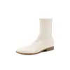 Solado silencioso, emagrecedor, elegante, versátil, botas finas, coleção outono/inverno 2026, salto baixo grosso, cor sólida, bico quadrado, elástico, ajustadas à perna, botas curtas para mulheres