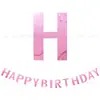 Nova faixa de aniversário de PET com glitter a laser, faixa colorida com letras HAPPY BIRTHDAY para decorações de festa