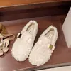 Zapatos Mary Jane zapatos de algodón piel 2026 nuevos mocasines forrados de felpa slip-on suela plana otoño invierno estilo coreano felpa versátil