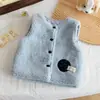 Colete Cardigan de Lã de Cordeiro para Meninas 2026 Novo Estilo Princesa Doce Bebê Colete Forrado com Fleece Manta Quente para Bebê