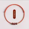 Pulsera de Cuerda Roja con Cuentas de Buena Suerte Cinnabar para Hombres y Mujeres Arena Dorada Púrpura Año del Zodiaco Bendición de Paz Pulsera Tejida a Mano Pulsera