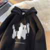 Moletom com Capuz de Gatinho Masculino Primavera e Outono Estilo Americano Casaco Pesado Rígido Marca da Moda Oversized Retro Outono Novo Estilo