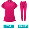 Amazon Europeia e Americana Odontologia Dentista Cirurgia Feminina Roupa de Lavar Mãos Dividida terno Elástico Secagem Rápida Respirável Roupa de Enfermeira