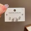 Conjunto de 3 peças de brincos da moda clássica versátil requintado japonês e coreano com um design minimalista e elegante