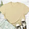 Talla Europea Transfronteriza Color Puro Cuello Redondo Sin Estampado Camiseta de Algodón Manga Corta Moda Callejera Holgada Casual Top