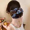 Novo scrunchie versátil 2026, elástico de cabelo moderno, acessório de cabelo extra grande, elástico de cabelo bloqueado em cores Maillard para rabo de cavalo baixo para mulheres