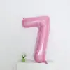 Balão de Filme de Alumínio Número Grande Rosa Pérola 40 polegadas Decoração de Festa de Aniversário de Menina Princesa Adereços para Fotos Balão