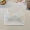 Chaleco de Seda de Hielo con Almohadillas Fijas Sin Costuras, Adecuado para Usar como Capa Interior o Exterior, Estilo Crop Top, Corte Ajustado, Dulce y Lindo, Se Puede Usar por Fuera