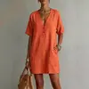 2026 Estación Independiente Transfronteriza de Verano Europea y Americana Amazon Nueva Ropa de Mujer Vestido Casual Cómodo con Bolsillo de Botones Mujer