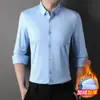 Camisa Térmica Masculina Sem Costura de Alta Costura Outono/Inverno 2025, Camisa Casual Não Amassa, Camisa Premium de Novo Estilo