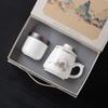 Taza de Agua de Oficina de Cerámica de Alta Calidad Juego de Tres Piezas con Tapa Separación de Té Taza de Té Regalo Conmemorativo de Negocios Líder