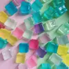 Cubo de Hielo Luminoso de Colores al por mayor acrílico miniatura comida y juego hielo roto falso diy accesorios hechos a mano Cubo de Hielo Cristal