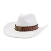 Comercio exterior sombrero vaquero estilo nacional para hombres y mujeres parejas sombrero jazz sombrero de tela de lana parasol sombrero de playa sombrero de ala ancha