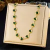 Moda transfronteiriça nova fresca cor doce de bala superfície de corte amorosa cor transparente strass simples aço inoxidável de alta qualidade colar