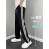Pantalones Casuales de Punto con Costuras Rayadas Nuevos de Primavera y Verano para Hombre Marca de Tendencia Sueltos Hip-Hop Deportivos Pantalones de Sudoración para Tobillo de Tendencia