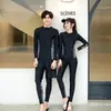 Traje de Buceo para Pareja Traje de Baño de Manga Larga Dividido para Mujer Pantalones Protector Solar Adelgazante Traje de Natación Traje de Snorkel Traje para Medusas Hombre