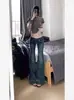 Jeans de Tiro Bajo Acampanados de Moda para Mujer, Nuevo Estilo Coreano de Otoño, Corte Ajustado, Pantalones Versátiles Elegantes de Longitud Completa