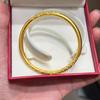 Pulsera de Hierba Rizada con Flor de Bauhinia Shajin para Mujer Color Oro Herencia de Método Antiguo Seiko Sólido Anillo de Pasador Pulsera Familia Zhou Igual