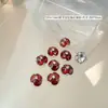 Decorações para Unhas Ankora Zircônia Vermelha Laranja-Caramelo Diamantes Empilhados Quadrados Grossos Retangulares Bolas de Diamante Decorações de Unhas