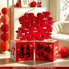 Caixa de exibição de casamento, grande caractere "Felicidade Dupla", ornamento 3D "Felicidade Dupla", conjunto de decoração de hotel para casamento, decoração de quarto de casamento