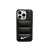 Para capa de celular Apple 13 preenchida com algodão 16 jaqueta de couro com plumas 11PM tudo incluído anti-queda 11 comércio exterior transfronteiriço 15 casais