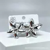 Pendientes Retro de Nicho de Gama Alta con Nudo de Lazo y Diseño Espiral para Mujer, Estilo Geométrico Retorcido de Metal, Pendientes de Acero Inoxidable con Cierre de Presión l