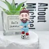 Chaveiro Boneco Estrela do Futebol da Copa do Mundo Pingente de Estrela do Futebol Personagem Estrela do Futebol Boneco de PVC Messi Ronaldo Venda por Atacado