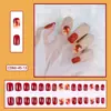Uñas Almendradas Portátiles, Uñas Largas Estilo Europeo y Americano, Estilo Dulce y Fresco, Arte de Uñas con Pedrería Estrella Cruzada Blanco y Negro, Puntas de Uñas Postizas, Pegatinas para Uñas