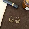 Brincos com Textura Vazada Estilo Doudou, Design de Nicho, Luxo Leve, Sensação de Alta Qualidade, Acessórios Femininos Elegantes e Estilosos