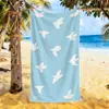 Toalha de Praia com Estampa de Gaivota Transfronteiriça Toalha Esportiva Pássaro Marinho Microfibra Absorvente Estampa Digital Toalha de Banho Grande