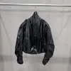 Transfronterizo Otoño 2026 Nuevo Elegante Cuello Alto Corto Sencillo Versátil Casual Corte Holgado Chaqueta Abrigo de Piel