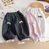 Pantalones de Invierno para Niñas, Moda Popular de Celebridades de Internet, Felpa Gruesa, Estilo Nuevo 2026, Versátiles para Niños, Dulce Lazo, Tobillo Cálido, Pantalones Largos