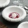 Tigela Profunda com Padrão de Pedra de Fábrica Tigela de Cerâmica para Sopa Tigela de Macarrão para Uso Doméstico Tigela para Pratos Frios com Sentido Avançado de Hotel Tigela Prato Salah
