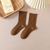 Calcetines Transpirables de Verano y Otoño para Niños de Color Sólido Apilados con Luna Estilo Japonés Macarón Sueltos Primavera y Verano Delgados de Media Caña
