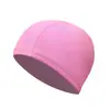 Gorros de natación de tela para adultos se pueden personalizar con logotipos, adecuados tanto para hombres como para mujeres, alta elasticidad, no restrictivos, gorros de natación de poliéster de color liso, cómodos y transpirables