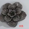 Adorno de cabeza de flor de pedrería accesorio DIY, accesorio de ropa, decoración de zapato de flor, aplique de tela de tres capas, peonía tridimensional