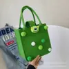 Bolsa de Feltro com Boneca Pequena de Desenho Animado Bolsa de Compras Bolsa de Mão Fofa para Crianças Caixa de Presente de Mão Bolsa de Mão de Feltro para Banquete de Cem Dias do Bebê
