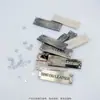 Etiqueta retangular de metal para artigos de couro, tag de metal para bolsas e bolsas de mão, fixada com tachas de quatro pontas, etiqueta com logotipo de marca para bolsa de couro